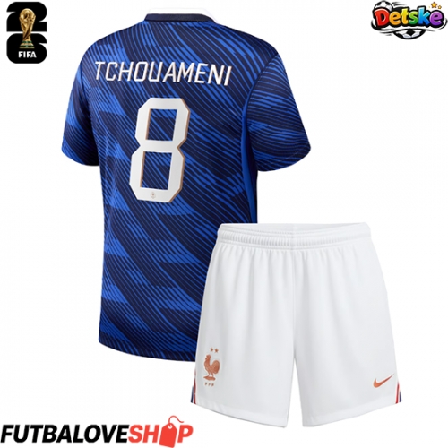 Dres Francúzsko Aurelien Tchouameni #8 Domáci pre deti MS 2026 Krátky Rukáv (+ trenírky)